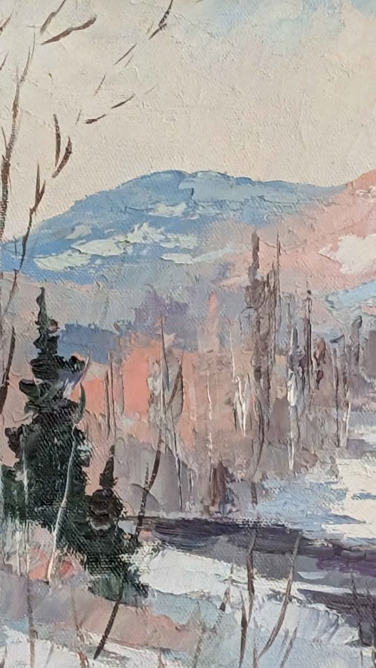 Walter Pranke, Original Oil Painting of Winter Landscape - Canadian Art