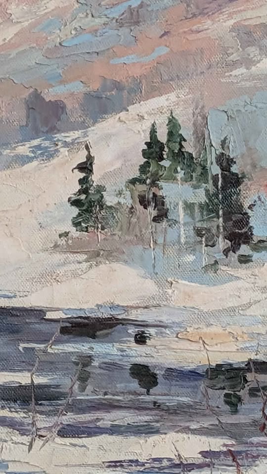 Walter Pranke, Original Oil Painting of Winter Landscape - Canadian Art