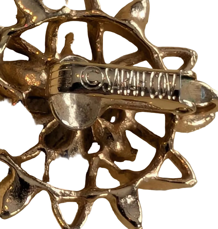 VTG Sarah Coventry Set,  "Peta-Lure" Stamped Brooch and Clipon Earrings