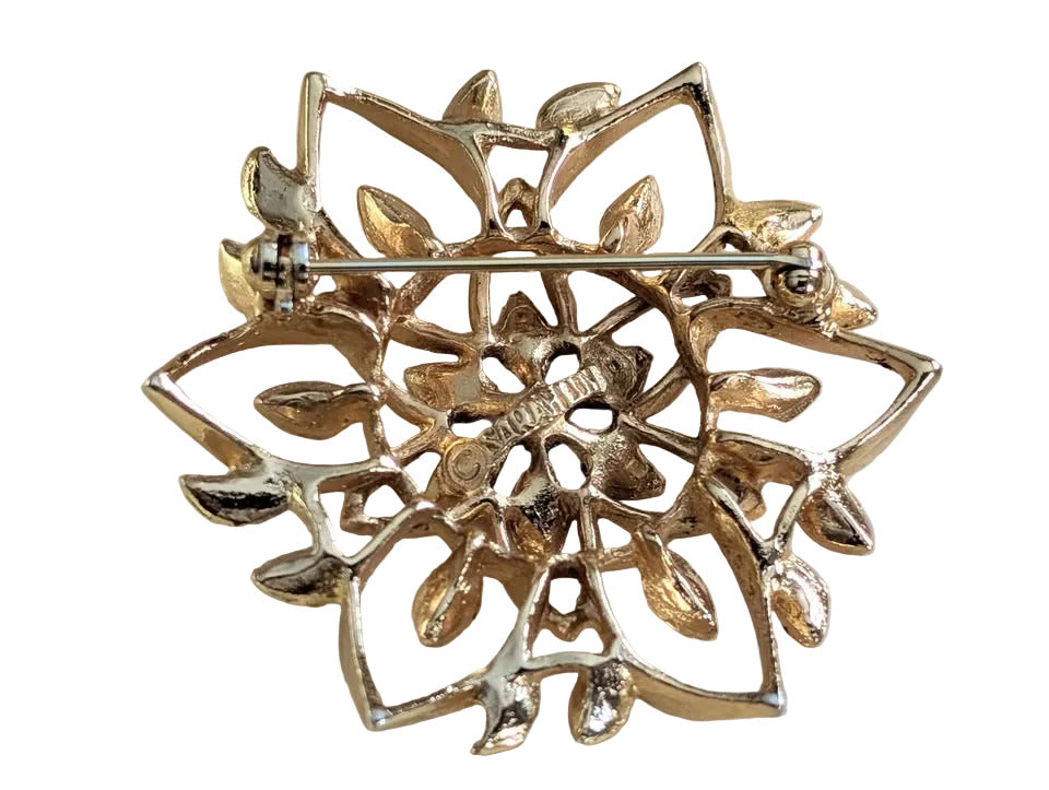 VTG Sarah Coventry Set,  "Peta-Lure" Stamped Brooch and Clipon Earrings