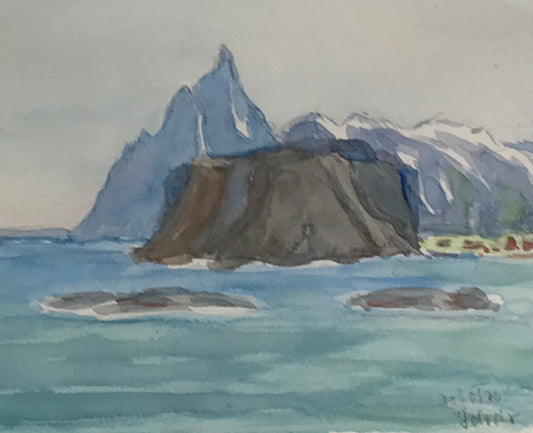 Seascape Watercolour Painting in Ottawa's Wallack Galleries Frame