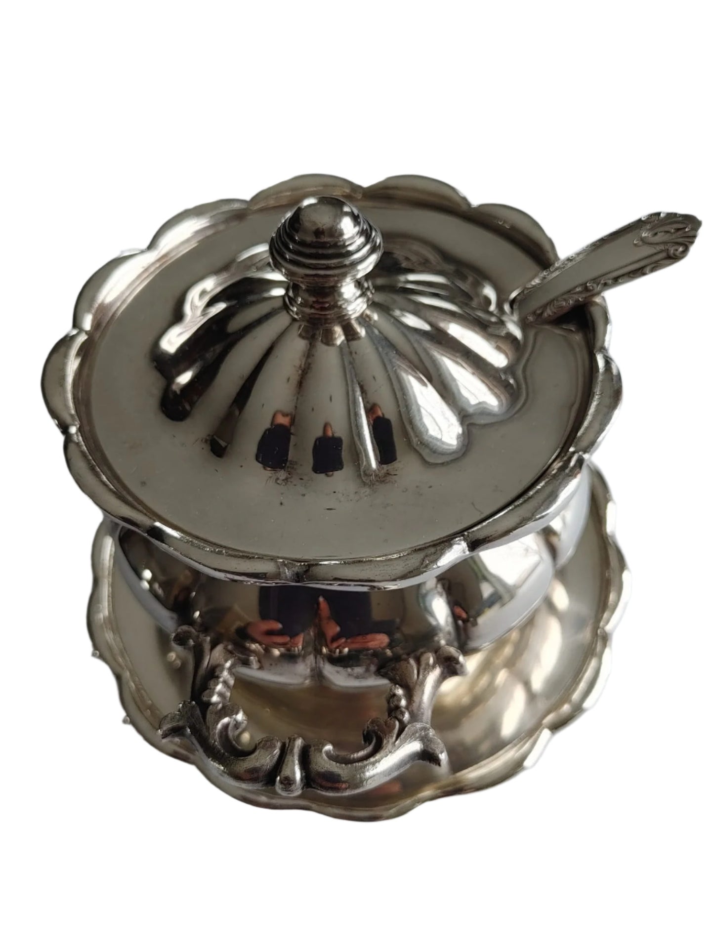 Old English Reproduction Silver Condiment Jar, Stamped