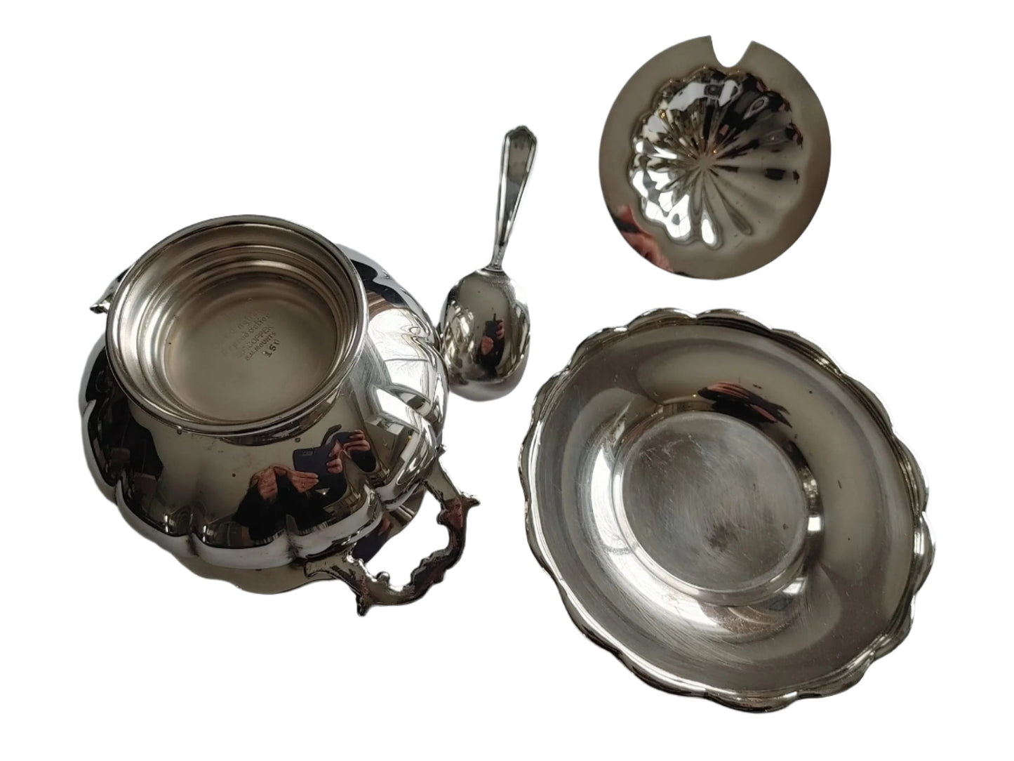 Old English Reproduction Silver Condiment Jar, Stamped