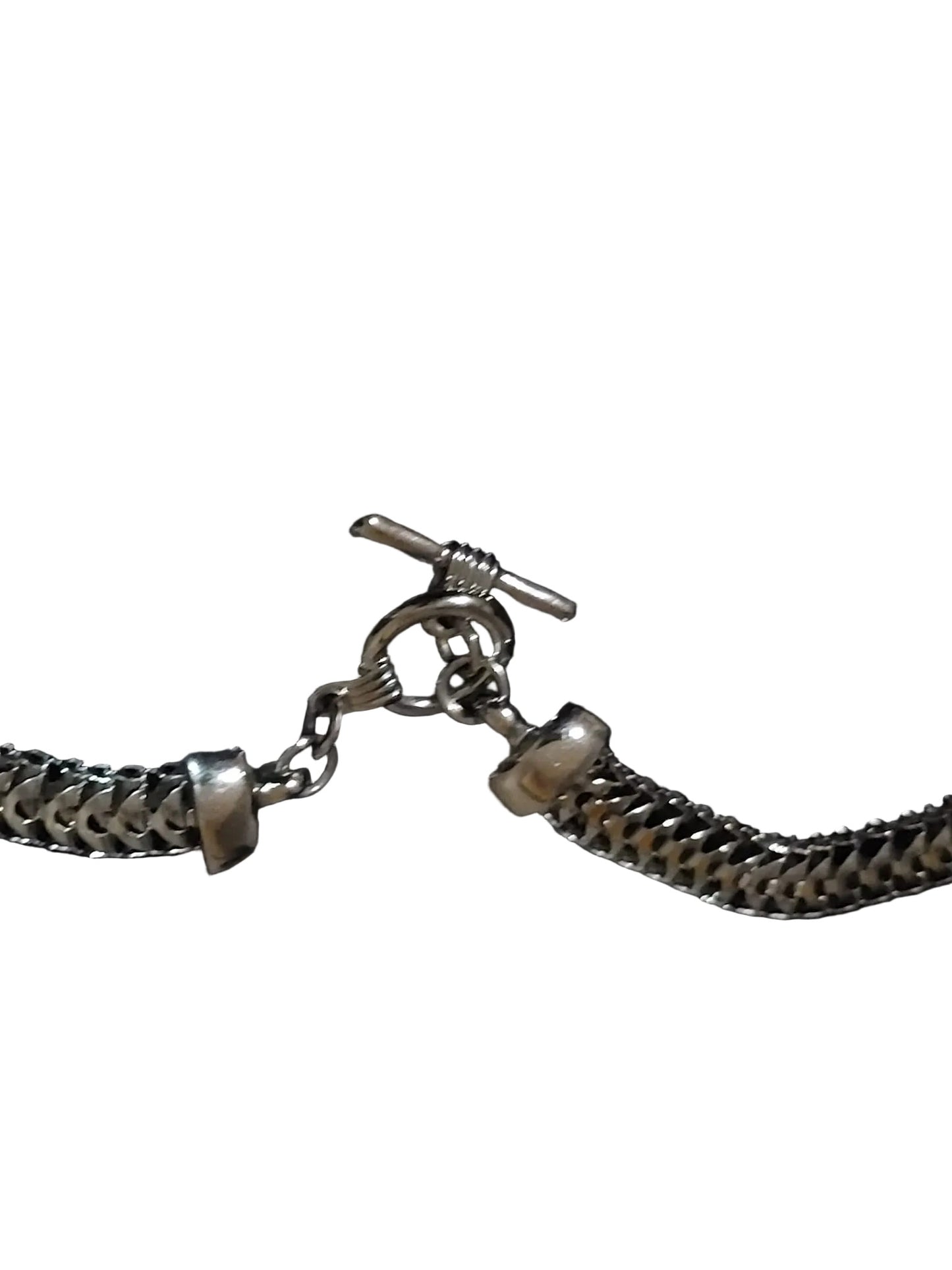 VTG Silver Plated Snake Chain with Embossed Two Tone Slider