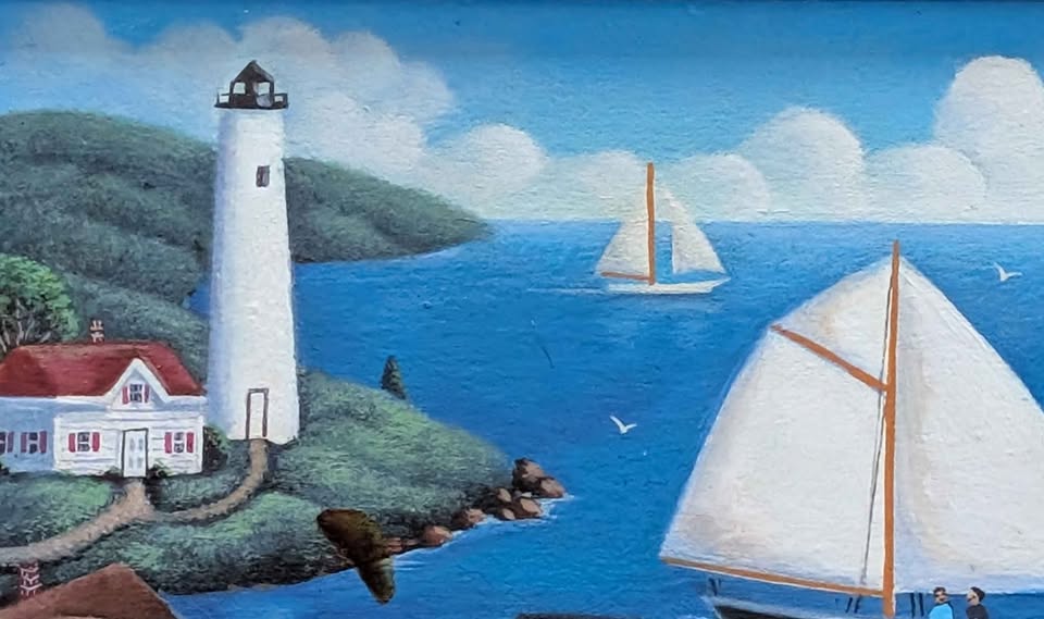 Original Seascape Painting Signed Steve Klein, "Patio View"