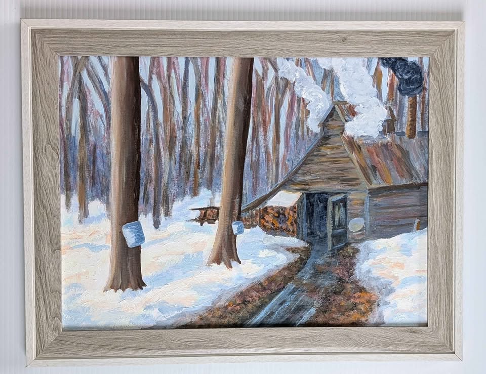 Original Maple Sugar Shack Painting; Unsigned Folk Art