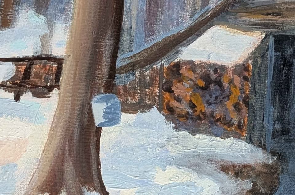 Original Maple Sugar Shack Painting; Unsigned Folk Art
