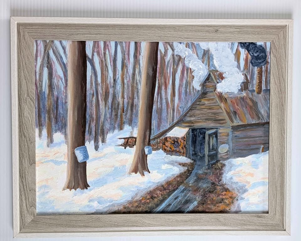 Original Maple Sugar Shack Painting; Unsigned Folk Art