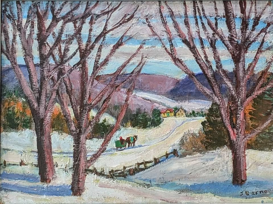 Sydney Berne Oil Painting of Sleigh Ride in the Mountains