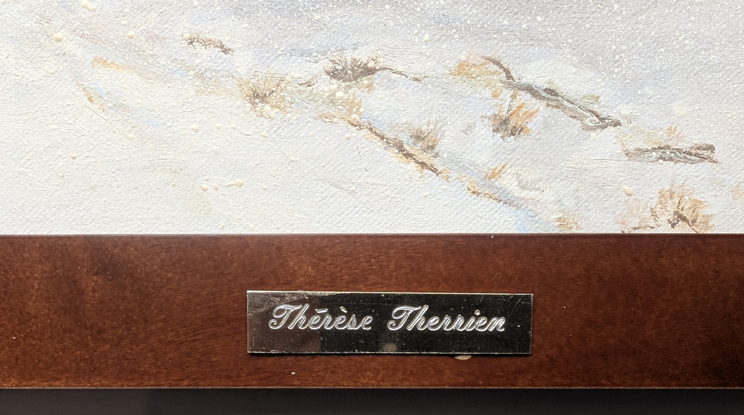 Signed Painting of RCMP Officer on Horseback - Canadian Winter Painting