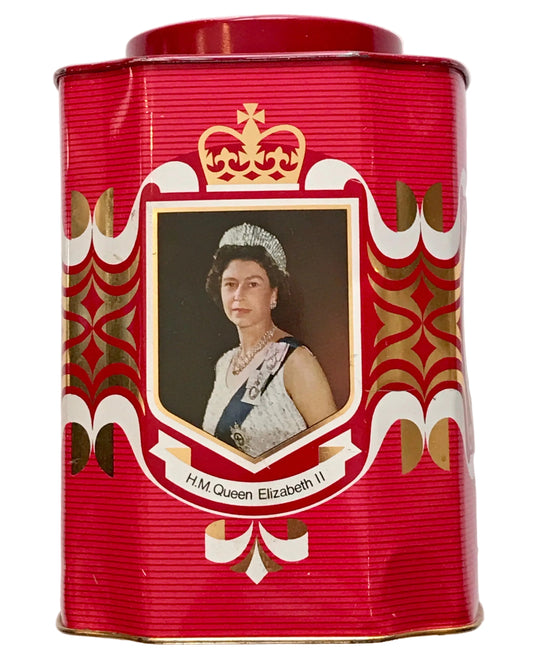 VTG Collector Toffee Tin -Silver Jubilee HM Elizabeth II and HRM Duke of Edinburgh