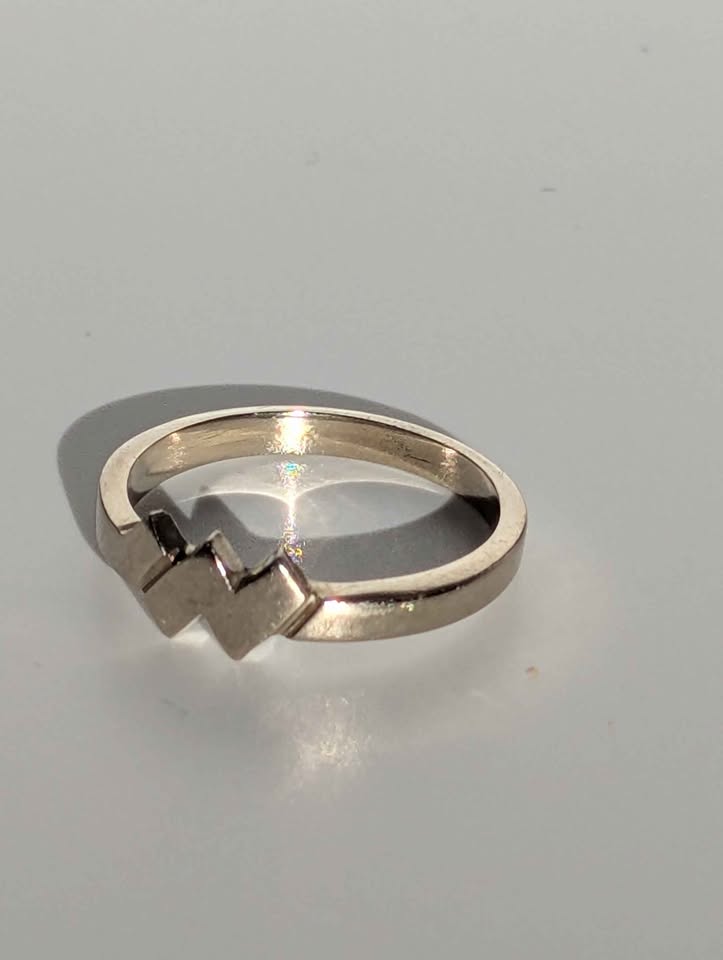 Pre-loved Catholic Rosary Ring, 10k White Gold Size 5