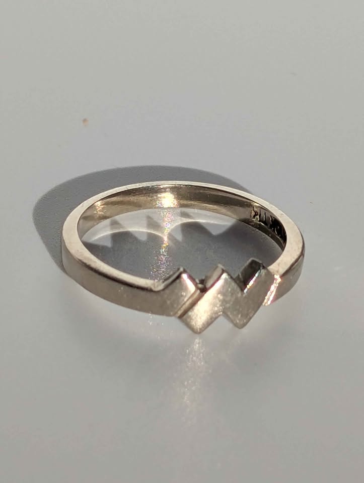 Pre-loved Catholic Rosary Ring, 10k White Gold Size 5
