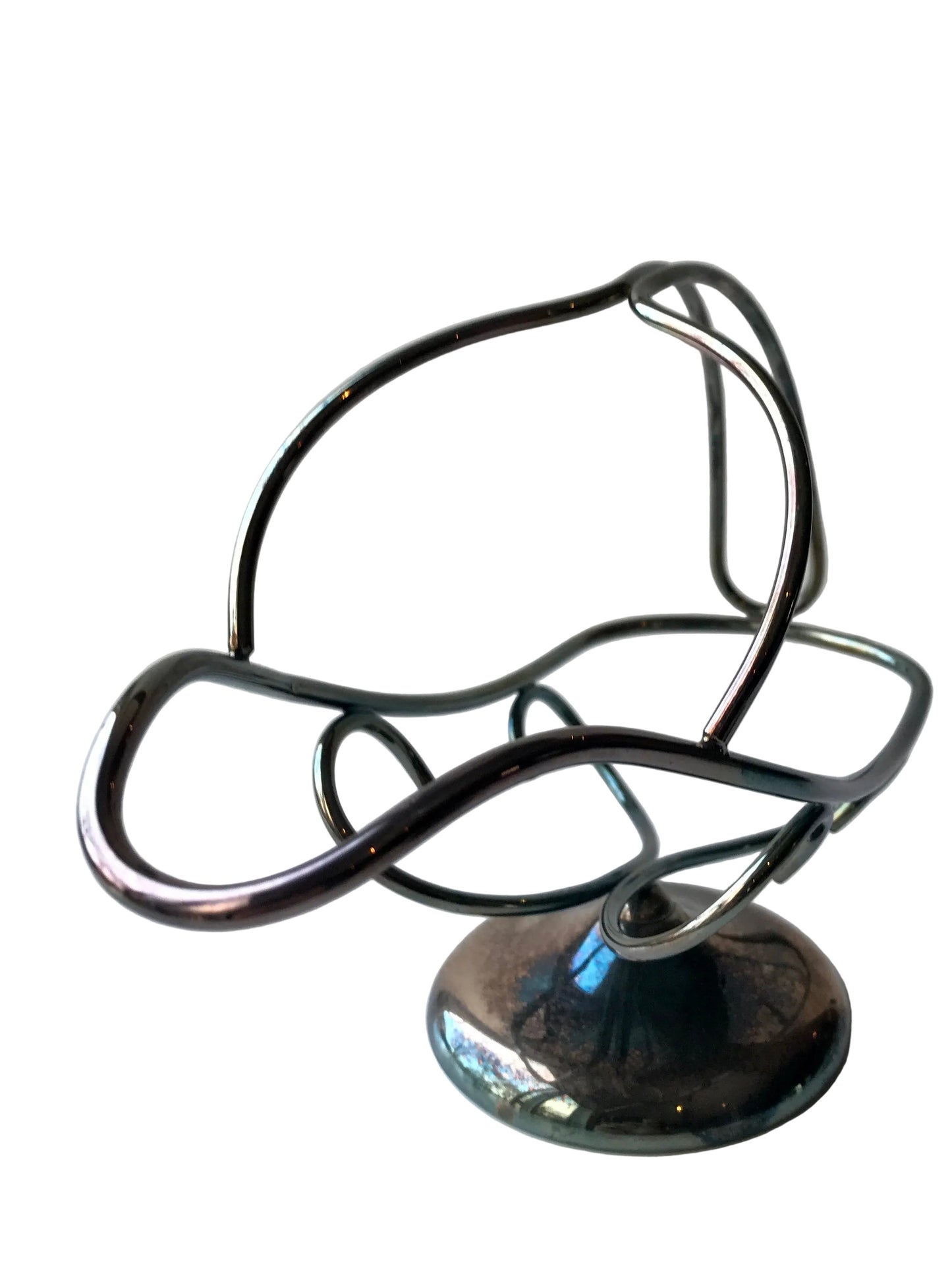 VTG Patinated Silver Plate Wine Basket