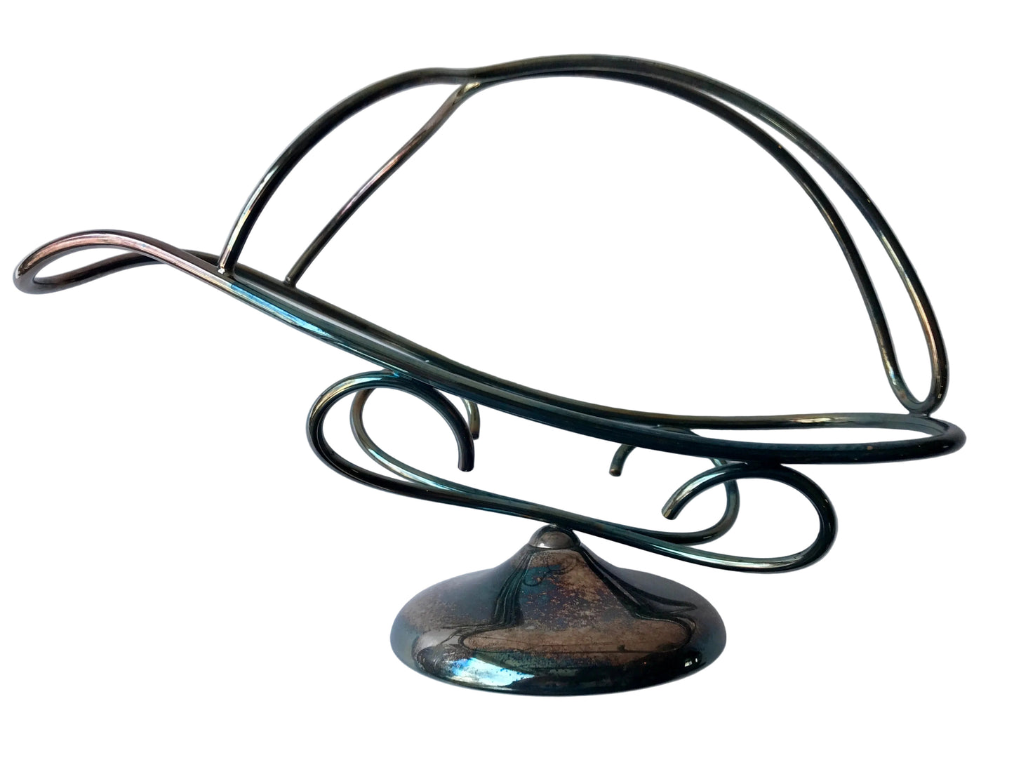 VTG Patinated Silver Plate Wine Basket