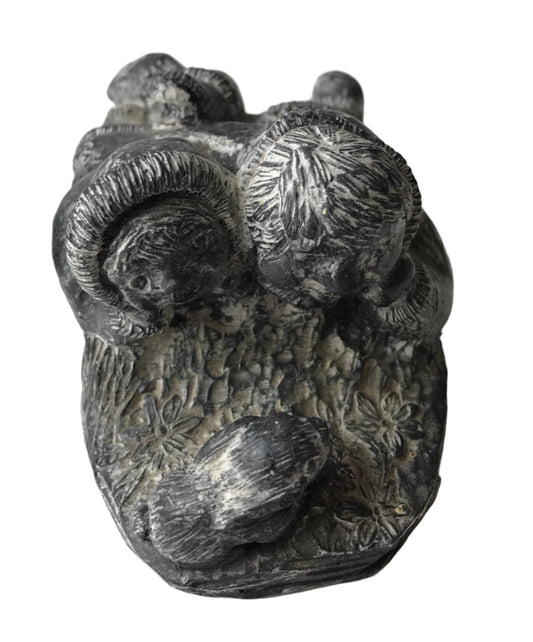 Wolf Original Vintage Statues Children with Baby Rabbit